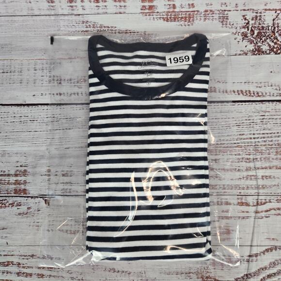 J Crew Perfect Fit Womens Long Sleeve Top S Navy White Stripe Academia Prep NWT - Picture 13 of 13